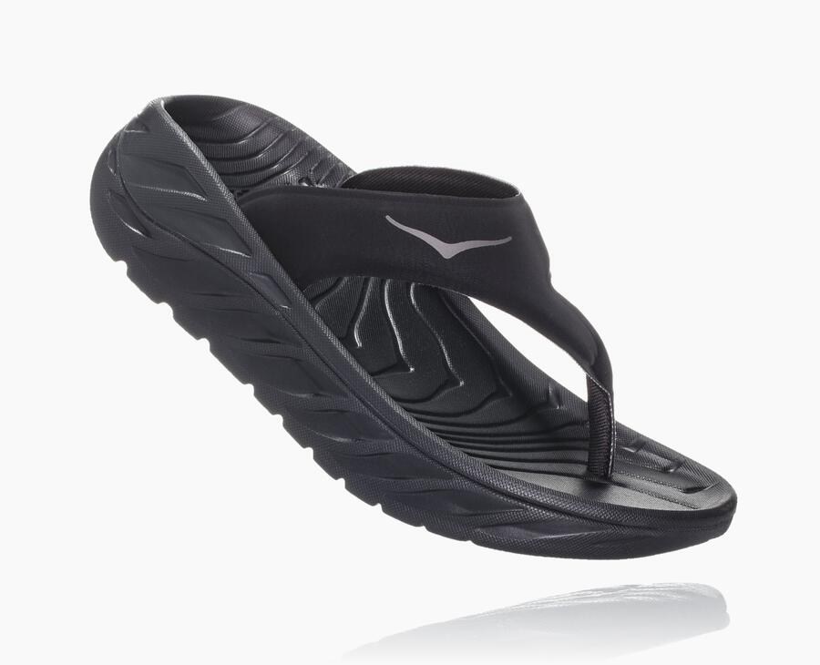 Sandals Womens - Hoka One One ORA Recovery Flip - Black - IKPQHWX-50